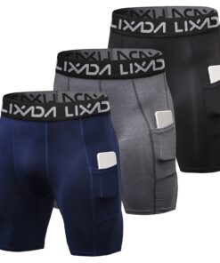 LIXADA Shorts de Compression Active Workout Homme Couche de Base Collants Courts