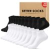 Falechay 10 Paires Chaussettes Basses Hommes Femmes Coton Respirantes Sportifs Unisexe