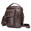 BAIGIO Sacoche Homme en Cuir Vintage Sac à Bandoulière pour Travail Voyage Affaires Design Élégant Détachable Grand Modè
