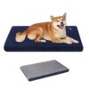 KROSER Coussin pour Chien Orthopédique Facile à Nettoyer 91x61x5.8cm, Tapis de Douche pour Chien Dehoussable Double Face