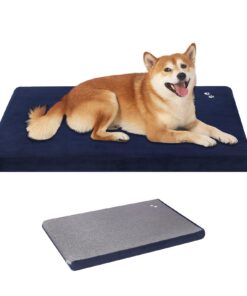 KROSER Coussin pour Chien Orthopédique Facile à Nettoyer 91x61x5.8cm, Tapis de Douche pour Chien Dehoussable Double Face