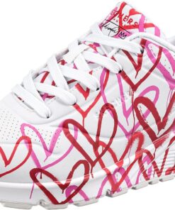 Skechers - Chaussures de femme Uno Spread The Love Basket, Blanc, 41 EU