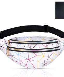 Sacoche Banane Flintronic Unisexe, Étanche et Imperméable, avec Hologramme, Multi-Poches, pour Voyage et Randonnée (1*Fo