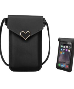Sac à bandoulière FuninCrea pour femme en cuir PU avec sangle ajustable Sac à bandoulière FuninCrea en cuir PU noir pour