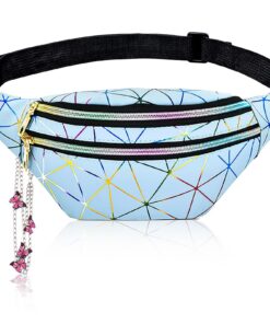 BMHNQ Sac Banane Enfant Sac Banane Fille - Sac Coloré en Cuir PU Etanche avec Bretelles Réglables et Poches Zippées pour