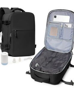 Suradar Sac à Dos Vintage Sous Vide Voyage Avion, Bagage Cabine 45x36x20 Pompe Compression, Sacs à Dos Ordinateur Portab