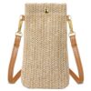 Sac Aucuu en Paille pour Femme - Sacs à Bandoulière Fonctionnels avec Fermoir Magnétique - Élégant pour Travail et Voyag