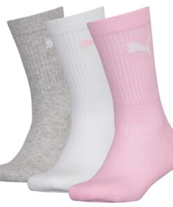 PUMA Crew Chaussettes Mixte Enfant Lot de 3 Coton Biologique pour Sportifs Actifs