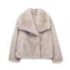 ZhuiKun Manteau en Fausse Fourrure Chic et Chauffant pour Femme Veste Longues Manches Col à Revers Cardigan Manteau d'Hi