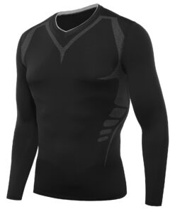 AMZSPORT Maillot de compression à manches longues pour homme : séchage rapide, base layer, saisonnier