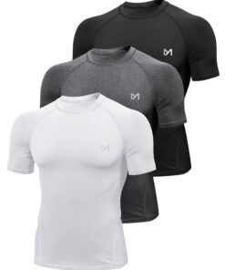 MEETYOO Tee Shirt Compression Homme - Manche Longue pour Fitness et Jogging - Tech Vert - Taille M