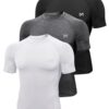 MEETYOO Tee Shirt Compression Homme - Manche Longue pour Fitness et Jogging - Tech Vert - Taille M