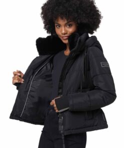 Veste d'hiver matelassée Navahoo chaude à capuche pour femme B981