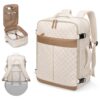 GOLF QUALITY Sac à dos de voyage femme 17" pour ordinateur portable, Sac décontracté pour affaires et weekend, Beige 43,