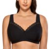 Soutien-gorge DELIMIRA femme coton grande taille confort dentelle sans armature et rembourrage