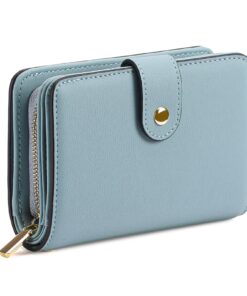 GAEKEAO Portefeuille Femme Cuir RFID Blocage Femmes Petit Porte Monnaie avec Fermeture Éclair Poche à Monnaie pour Voyag