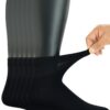 Chaussettes Yomandamor diabétiques larges en coton noir uni pour homme 6-11
