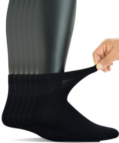 Chaussettes Yomandamor diabétiques larges en coton noir uni pour homme 6-11