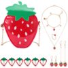 Hifot Fraise Sac a Main Bijoux Enfants Fille | Accessoires Princesse | Idéal pour Cadeaux de Fête et Jeu d'Habillage