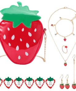 Hifot Fraise Sac a Main Bijoux Enfants Fille | Accessoires Princesse | Idéal pour Cadeaux de Fête et Jeu d'Habillage