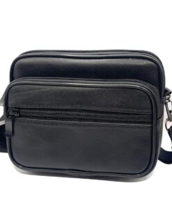 Charmoni Sac Sacoche Homme | Sacs à Dos Portés Travers | Pochette à PassantCeinture | Cuir | Bandoulière Amovible et Rég