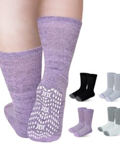 Chaussettes Diabétiques sans Elastique et sans Couture pour Homme et Femme: Comfortables et Amples, Mi-mollet, Coussin 4