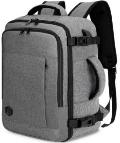 VANKEV Bagage Cabine 40x20x25 Pour Voyage Avion Femme Homme Gris