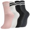 Chaussettes Yoga Flintronic Femme Antiderapantes 4/5 Paires Coton Fitness Danse Pilates Yoga