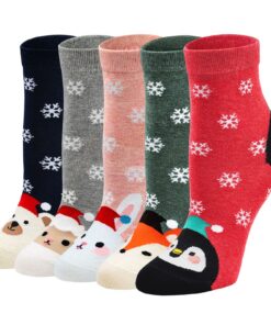 Chaussettes Fantaisie Femme Noël: Coton Doux Motif Animaux, 36-41, 5 Paire | OEKO-TEX STANDARD 100 Chaussettes Femme Ca