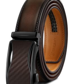 Ceinture Costume KEMISANT Homme Grand Taille Cuir Automatique Large Boucle À Cliquet 35mm Ajustable