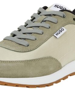 HUGO Hommes Icelin Runn Baskets Rétro en Cuir Suédé pour Hommesieverdie HUGO Hommes Icelin Runn Baskets Rétro en Cuir Su