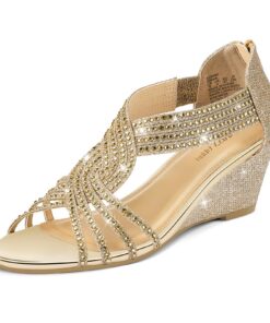 PIZZ ANNU sandales femme été compensées à plateforme strass pour soirée mariage mode confort EU 36-42