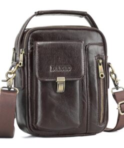 BAIGIO Sac à main pour homme en cuir pour affaires et voyage