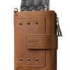 Portefeuille Homme VULKIT 10 Porte-Cartes Bancaire Anti-Rouleaux, Cuir Minimaliste Marron, Cadeau Idéal