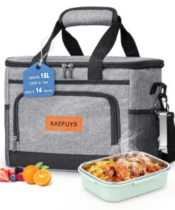 Isotherme Sac à Repas 15L Hommes Femmes Portable Imperméable Isotherme pour Pique-Nique Travail Camping Plage Voyage