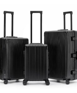 Bagage cabine Flight Knight avec 8 roues pivotantes et cadenas intégré, cadre en aluminium léger, coque rigide en ABS, d