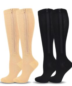 2 Paires Bas De Compression pour Homme et Femme, 15-20mmHg Contention Éclair, Pour Varices et Oedème, Grande Taille XXL