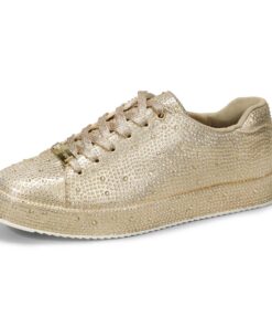 LUCE DE NUIT Femme Baskets à Plateforme et Strass | Chaussures Brillantes pour Mariage de Mariée pour Danse et Cérémonie