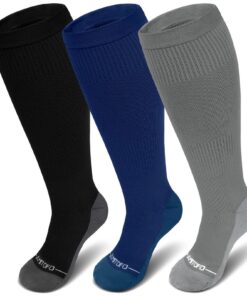 Chaussettes de Containment Gros Mollet PutuO pour Femme et Hommes: Grossesse et Voyage, Compression Grande Taille, 3 Pai