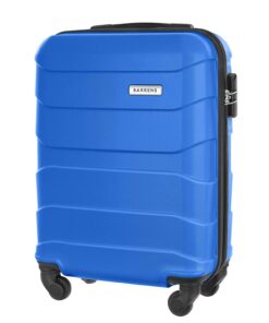 Bagage à main BARRENS à roulettes rigides Bleu 55 x 40 x 20 cm Valise cabine avec poignée télescopique et serrure combin