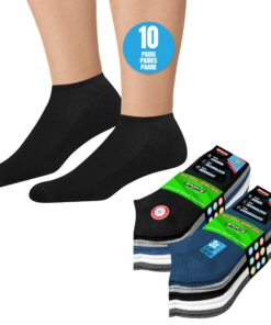 SOXCO Basses Chaussettes Homme et Femme - Lot de 10 Paires | Confort et Mode | Idéales pour le Travail et la Fitness | T