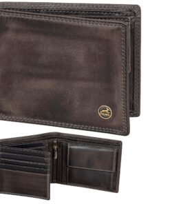 Fa.Volmer protection RFID en cuir pour hommes - Double couture extra stable, 8 + 3 cartes - Gris basalte, portefeuille c