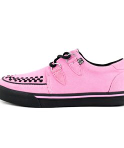 Chaussures T.U.K Leather Creeper Sneaker pour Hommes et Femmes - Style Puck, Goth et Rocker - Chaussures à Lacets en Cui