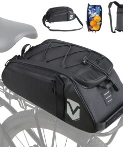 VERTAST Sac de Porte-bagages Étanche à Bandoulière pour Vélo noir – Sacoche de Vélo Robuste, 25L, pour Cyclistes et VTT