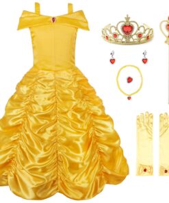 JerrisApparel Robe Princesse Enfant pour Carnaval et Noël - Glamour et Comfort - Taille 10 ans