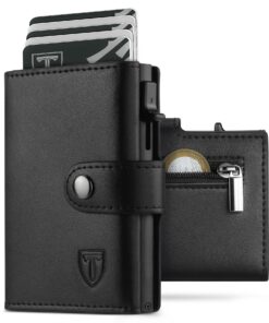 TEEHON Portefeuille Homme en Simili Cuir avec Protection RFID - Noir | Porte Carte Homme avec Porte Carte et Compartimen