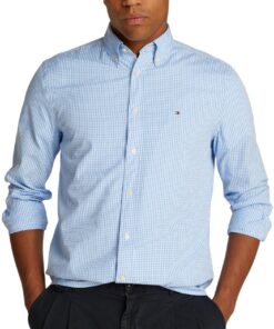 Tommy HilfigerChemise Homme Flex Poplin Gingham Regular Fit Pour Affaires Chic et confortable Chemise Homme Tommy Hilfig