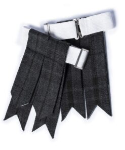 YAS Designer Flashes de kilt pour homme - Ajusteurs lourds et chaussettes tartan, montre grise nuit, taille unique