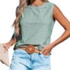 CUPSHE Débardeur sans manches femme été décontracté | Col rond avec découpes | T-shirt léger respirant