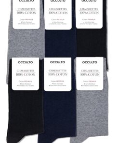 Occulo Chausettes 100% Coton Homme pour Sport OEKO-TEX STANDARD 100Lot de 6 (modèle: Roland)